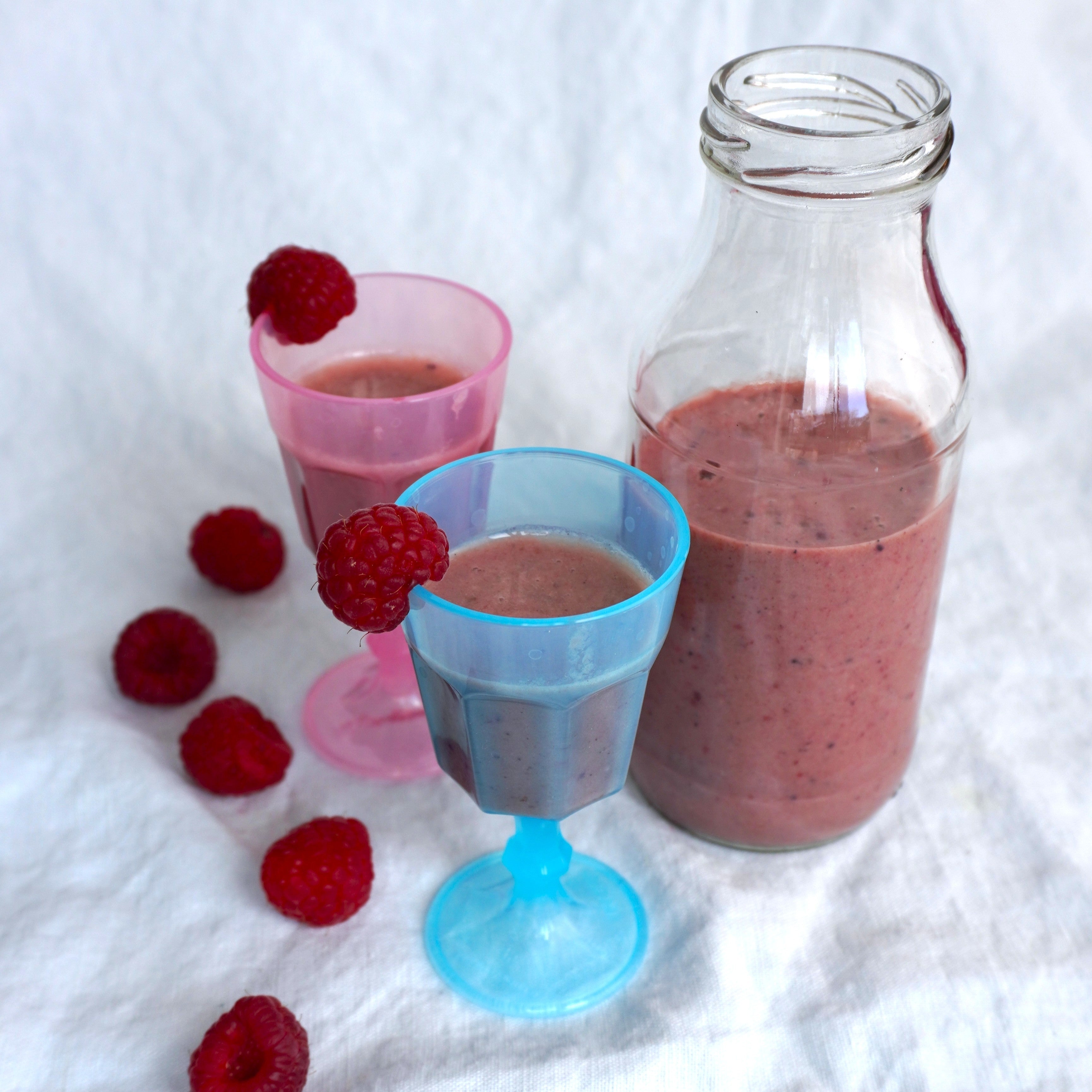 Hallon- och banansmoothie