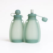 Två återanvändbara klämpåsar i silikon för att göra egna klämmisar