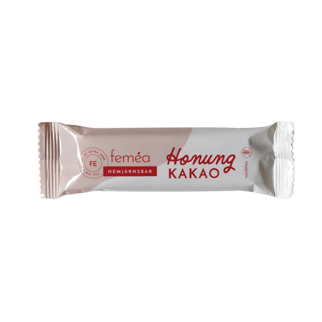 Produktbild av Feméa hmejärnsbar som är ett järnrikt mellanmål till kvinnor